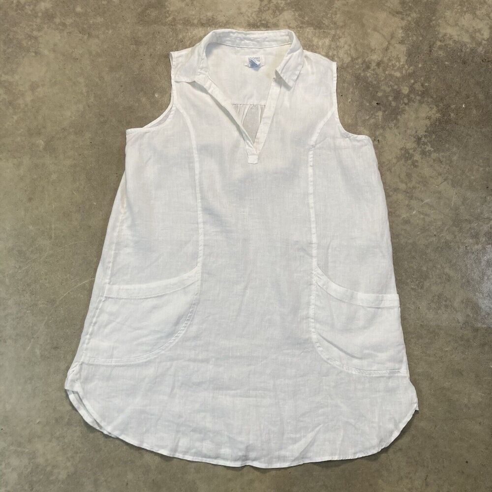 Sigrid Olson Shirt Womens Small White Tunic Linen Relaxedโ Lightweight Beach
